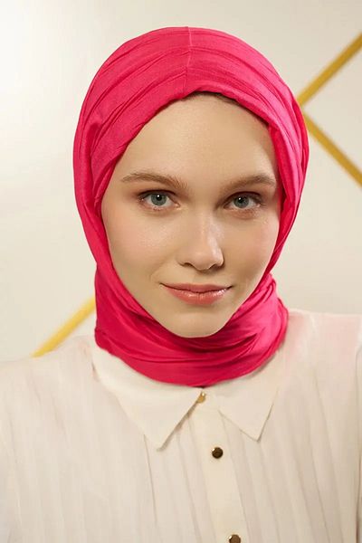 Madame Polo Φούξια μπαμπού πλισέ σάλι Kübra Koc