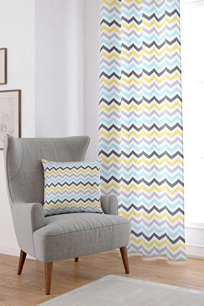 Cango Home Жовта сіра геометрична цифрова друкована штора Otyk462-pr