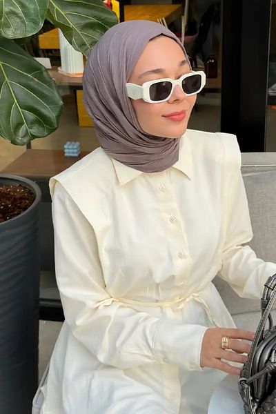 Madame Polo Σάλι Gülpınar με πλισέ από καπνιστό μπαμπού Ahsen