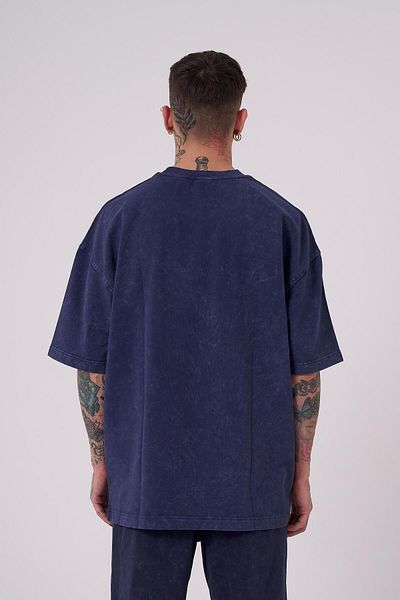 Machinist Ανδρικό μπλουζάκι Luxury Washed Basic Oversize Navy Blue Cloudy