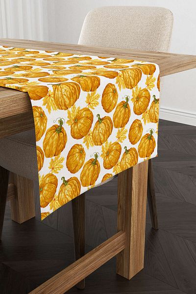 Cango Home Orange Halloween Pumpkin Patterned Digital Printed Runner Cgh762-rn