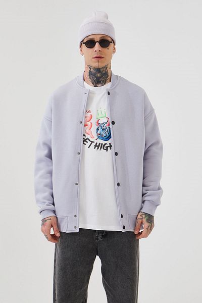 Machinist Ice Lilac Oversize College Παλτό - Με κουμπωτά