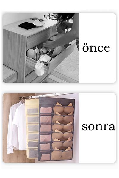 ADARYA HOME Διοργανωτής πολλαπλών χρήσεων με κρεμάστρα διπλής όψης (12 ΚΑΙ 18 ΜΑΤΙΑ) (ΛΕΥΚΟ)