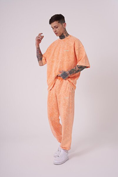 Machinist Чоловіча розкішна базова футболка оверсайз оранжевого кольору в цяточку