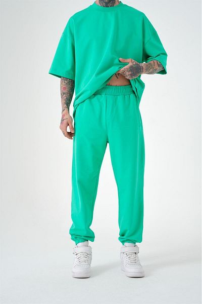 Machinist Ανδρικό Solid Basic Relaxed Jogger Green Sweatpants