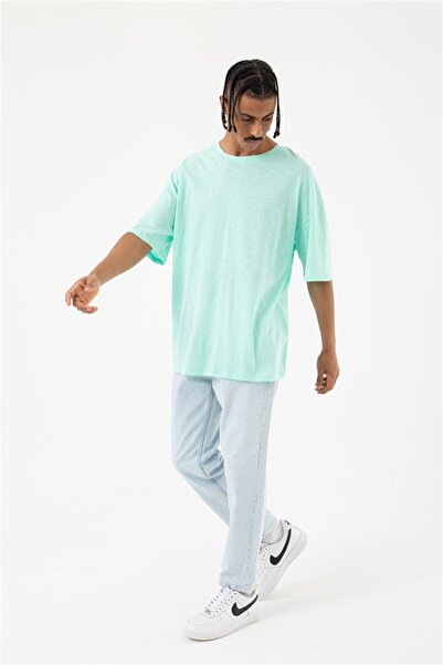 Machinist Ανδρικό μπλουζάκι Flamlı Basic oversized Dark Mint