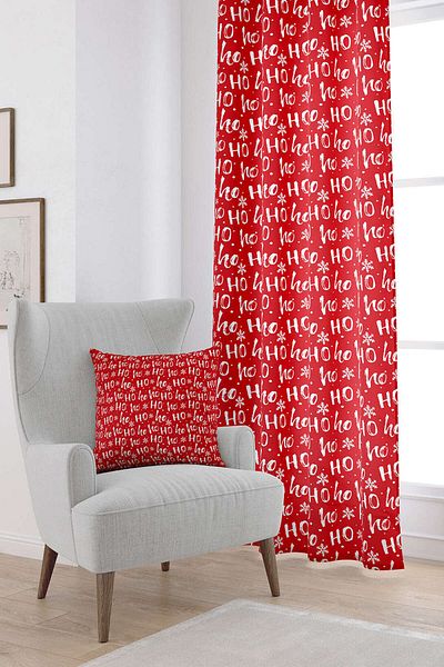 Cango Home Red White Christmas Themed Digital Printed Curtain Cgh791-pr