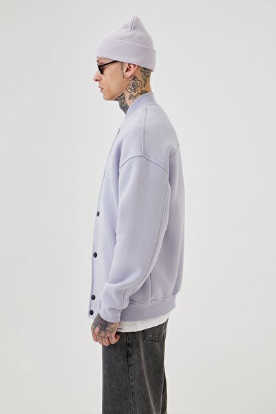 Machinist Ice Lila Oversize Коледж Куртка - На кнопках