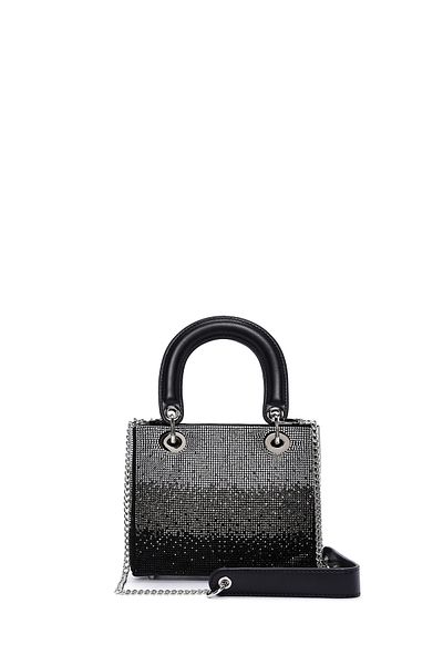 Derimod Black Stone Mini Shoulder Bag - Chain Strap, Women, 24wbd2870ts
