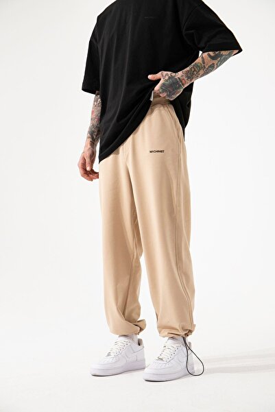 Machinist Ανδρικό Basic oversized φαρδύ μπεζ παντελόνι