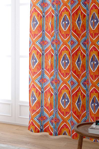 Cango Home Cortina imprimată digitală cu model geometric portocaliu Cgh237-pr