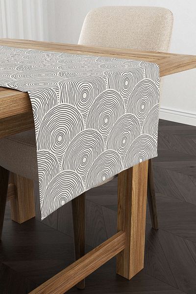Cango Home Κρεμ μαύρο Bohemian Scandinavian μοτίβο ψηφιακής εκτύπωσης Runner Cgh1218-rn