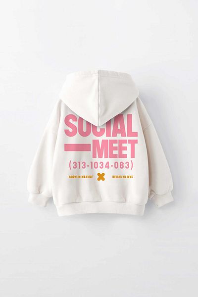 MİNİKO KİDS TRICOU CU GUGĂ CU MANȘETĂ, IMPRIMAT SOCIAL MEET