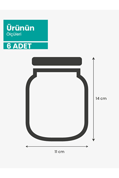 PALPAK Mini Boy Altınyaldız Metal Kapaklı Kavanoz Görünümlü Saklama Poşeti-6 Adet-200 ml