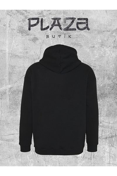 Plaza Butik Hanorac oversize imprimat cu glugă unisex