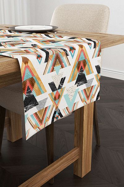 Cango Home Λευκό πολύχρωμο Bohemian Ethnic Style Digital Printing Runner - Cgh498-rn