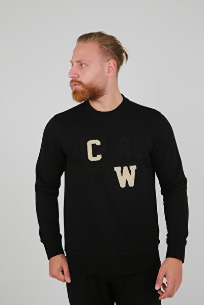 Brango Черен суичър - спокойна кройка