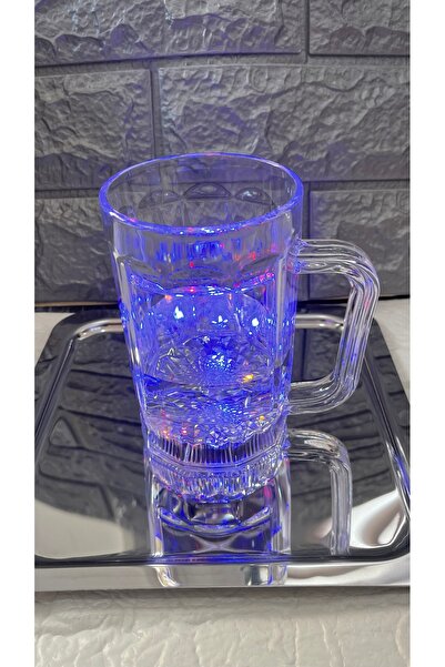 MİMOZA PARK 1 Adet Renk Değitiren Ledli  Tombul Kupa Bardak Sunum Bardağı ( C...