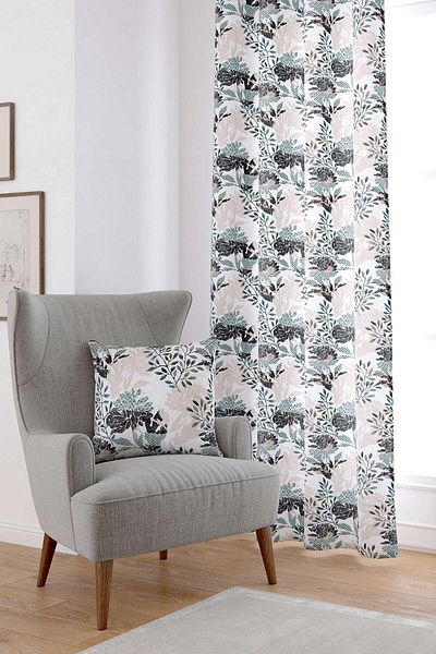 Cango Home Κρεμ Floral Ψηφιακή Εκτυπωμένη Κουρτίνα Cgh496-pr