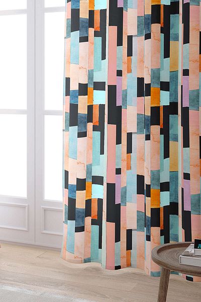 Cango Home Orange Mixed Color Abstract Digital Printed Curtain Cgh241-pr