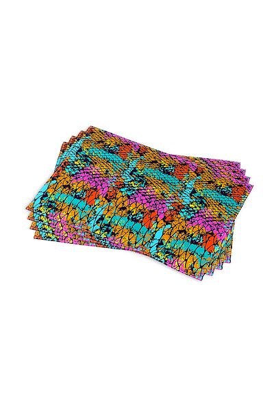 Cango Home Imprimare digitală cu model piele de șarpe multicoloră neagră Serviciu american Set de 4 Cgh373-as