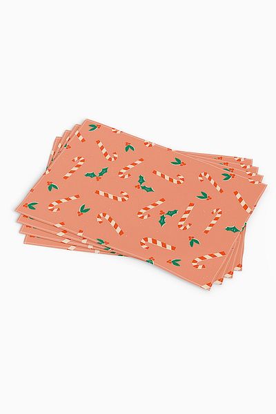 Cango Home Orange Christmas Themed Digital Printed American Service Set of 4 Cgh206-as