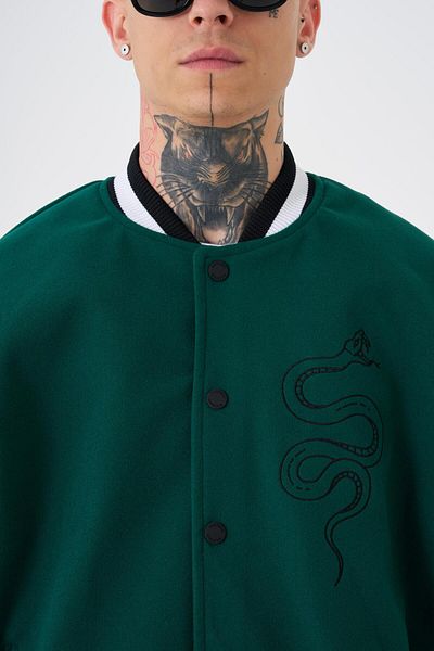 Machinist Ανδρικό Snake Oversize Green Bomber Jacket