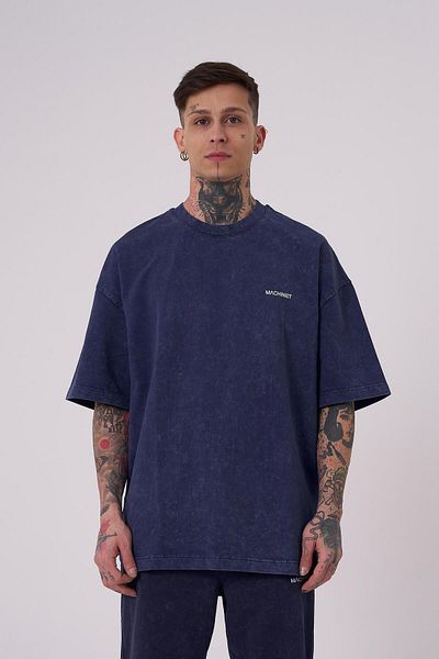 Machinist Ανδρικό μπλουζάκι Luxury Washed Basic Oversize Navy Blue Cloudy