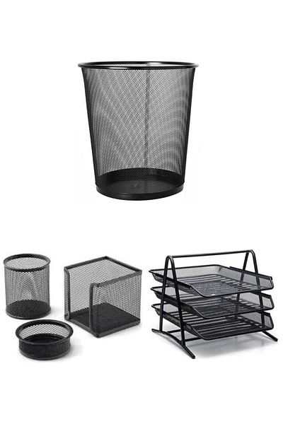 Globox Office Set - Trash Can, Pen Holder, Clip Holder and Stationery