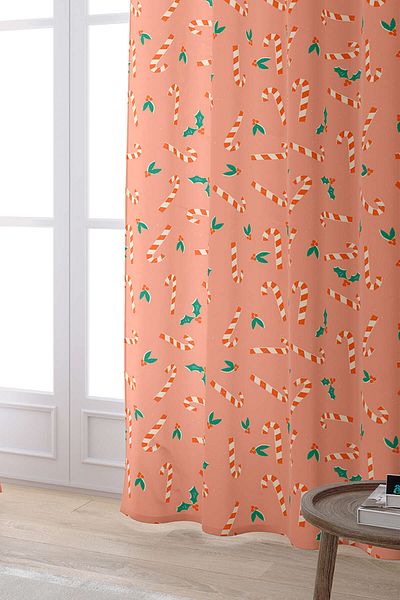 Cango Home Orange Christmas Themed Digital Printed Curtain Cgh206-pr