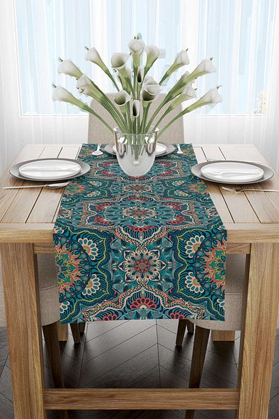 Cango Home Verde Portocaliu Retro Vintage Model Digital Printed Runner - Otyk634-rn