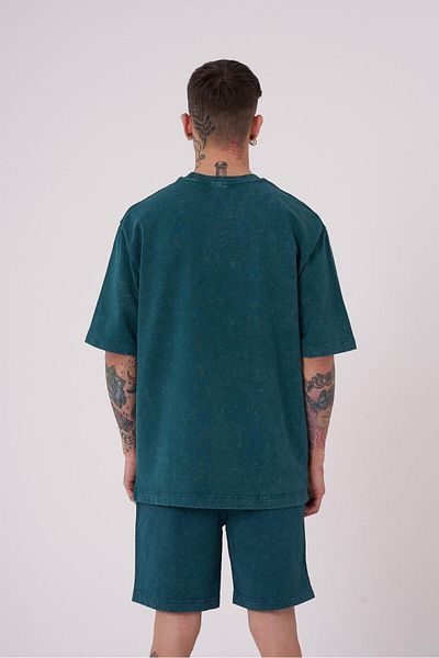 Machinist Ανδρικό μπλουζάκι Luxury Washed Basic Relaxed Petrol Green Cloudy