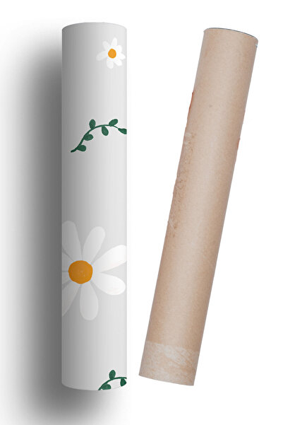 Bigaimaj Buzdolabı Ve Bulaşık Makinesi Kapak Kendinden Yağışkanlı Folyo Kaplama Papatya Çiçek