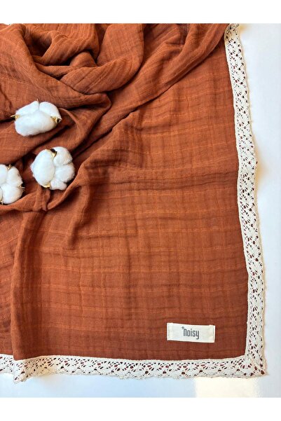 NOİSY TEKSTİL 3 Layer Tile Lace 100% Cotton Blanket & Cover 100X100Cm