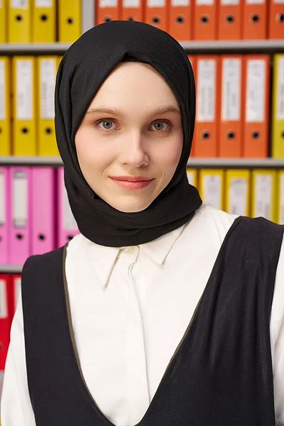 Madame Polo Şal din bumbac negru Kübra Koç Comfort