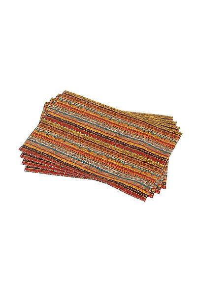 Cango Home Imprimare digitală cu model etnic african portocaliu Serviciu american Set de 4 Cgh1262-as