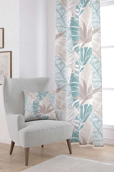 Cango Home Cortina decorativă albastră imprimată digital Otyk974-pr