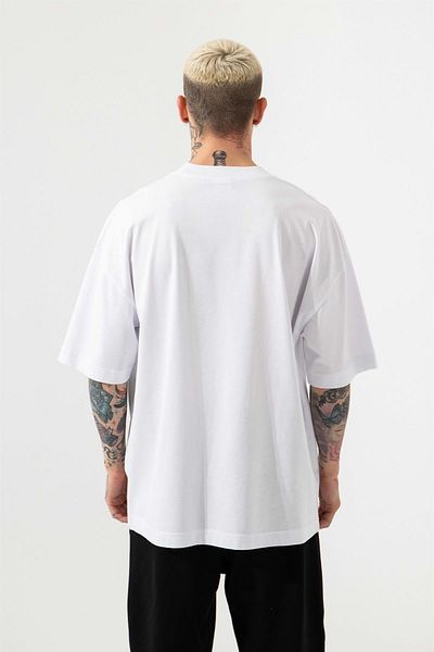 Machinist Ανδρικό Oversize Λευκό T-Shirt - Βαμβακερό Μονό Τζέρσεϊ