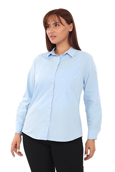 Lady Majestic Cămașă clasică de birou din bumbac de mărime mare