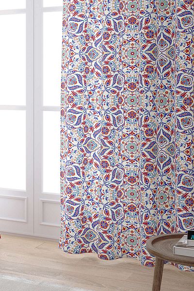 Cango Home Red Ethnic Tulip Motif Special Design Pillow Digital Printed Curtain Otyk002-pr