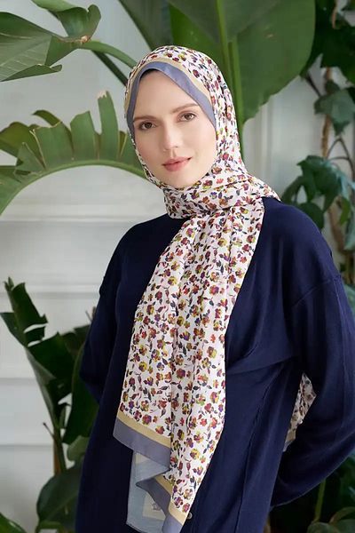 Madame Polo Συλλογή Seremoni Σάλι Sara Pattern - Καπνιστό