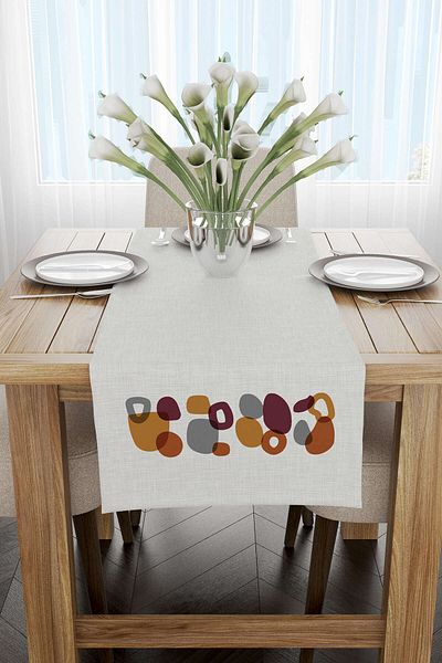 Cango Home Orange Purple Modern Style Abstract Patterned Digital Printed Runner 4kmbs114-rn
