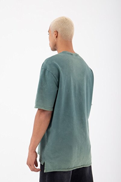 Machinist Чоловіча футболка Relaxed Basic з розрізом, колір хакі