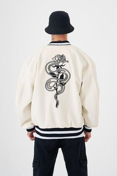 Machinist Ανδρικό μπουφάν Snake Oversize Ecru Bomber