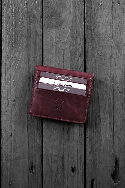 Modica Sazara – Genuine Leather Super Thin Minimalist Wallet, Modern Design, Slim Card Holder