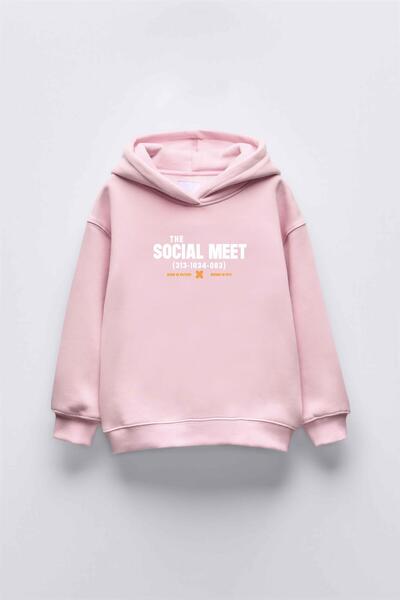 MİNİKO KİDS ДІВЧИНКА СОЦІАЛЬНИЙ МІТ СВІТШОРТ З КАПЮШОНОМ І МАНЖЕТАМИ