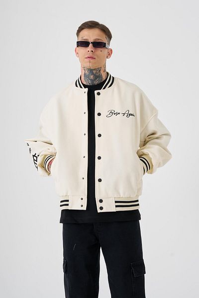 Machinist Ανδρικό μπουφάν Born Again Style Oversize Ecru Bomber