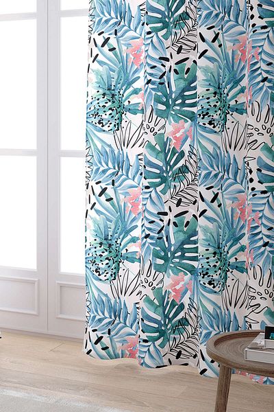 Cango Home Cortina decorativă albastră imprimată digital Otyk1421-pr