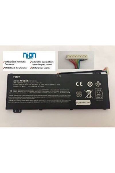 Acer NITRO 5 AN515-54 , AP18E8M , Nitro 5 AN515-57-57DA Notebook Batarya - Pil