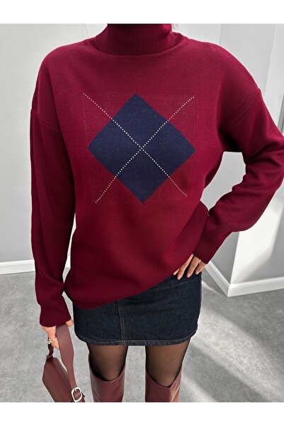 ESRAHELVACI High-Rise Diamond Patterned Sweater